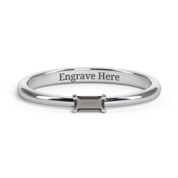 Engravable Baguette Ring with East-West Setting