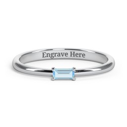 Engravable Baguette Ring with East-West Setting