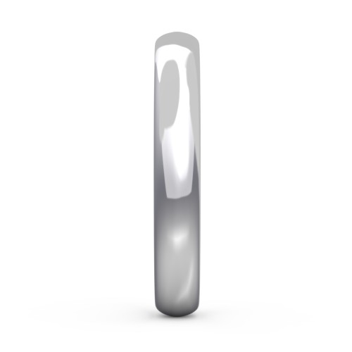 Classic Half Round Wedding Band - 3mm Width – 10K White Gold