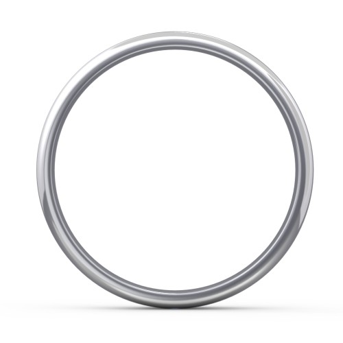 Classic Half Round Wedding Band - 4mm Width – 10K White Gold