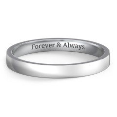 Classic Flat Wedding Band - 2.5mm Width – 10K White Gold