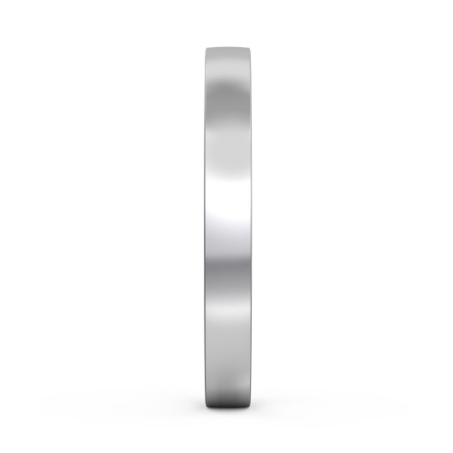 Classic Flat Wedding Band - 2.5mm Width – 10K White Gold