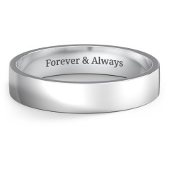 Classic Flat Wedding Band - 4mm Width – 10K White Gold