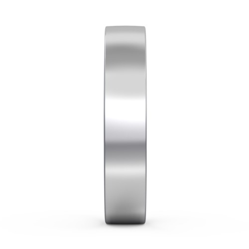 Classic Flat Wedding Band - 4mm Width – 10K White Gold