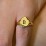 Women's Abstract Signet Ring with Accent Stone – 10K White Gold with Amethyst
