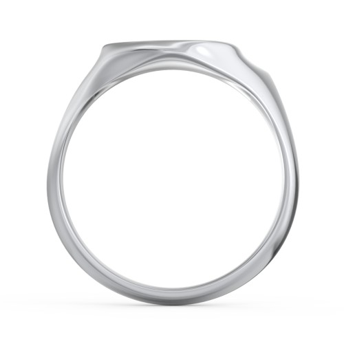 Women's Abstract Signet Ring with Accent Stone – 10K White Gold with Amethyst