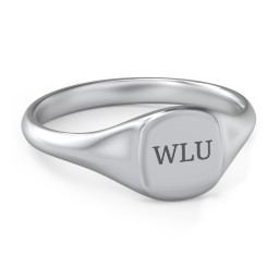 Women's Engravable Initial Square Signet Ring