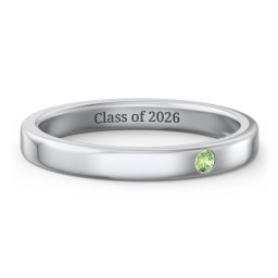 Stackable Birthstone Ring with Engraving