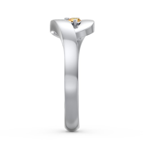Swirl Double Birthstone Ring – Sterling Silver with Citrine