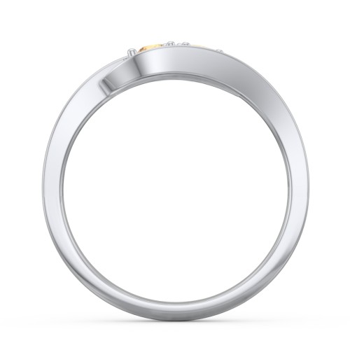 Swirl Double Birthstone Ring – Sterling Silver with Citrine