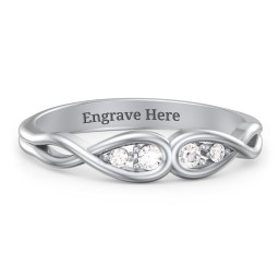 Double Infinity Birthstone Ring with Accents in 925 Sterling Silver