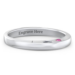 Peekaboo Birthstone Ring with Heart Cut Out