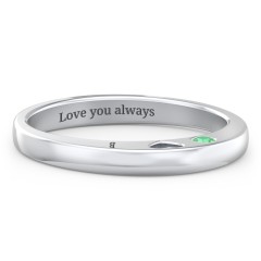 Peekaboo Birthstone Ring with Heart Cut Out – 10K Yellow Gold with Cubic Zirconia