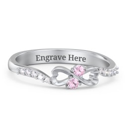 Infinity Heart Ring with Accents