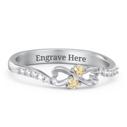 Infinity Heart Ring with Accents