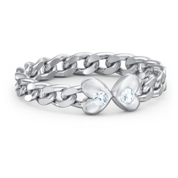 Curb Link Chain Heart Ring
