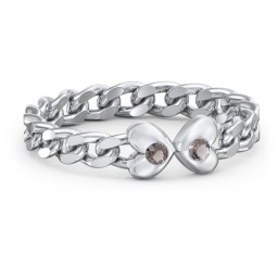 Curb Link Chain Heart Ring