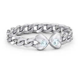 Curb Link Chain Heart Ring