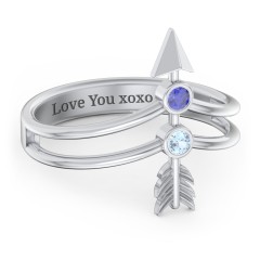 Cupid's Arrow Ring – 10K White Gold with Blue Sapphire and Blue Topaz