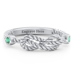 Rope Infinity Ring with Gemstones