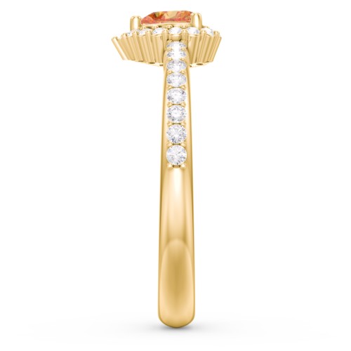 Halo Heart Ring with Accented Band