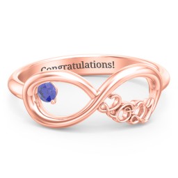 2021 Infinity Ring with Birthstone in 10K Solid Rose Gold