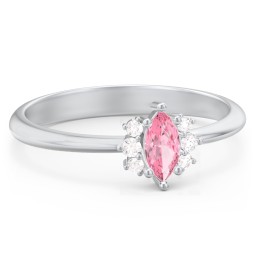 Marquise Birthstone Ring with Accents