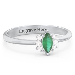 Marquise Birthstone Ring with Accents