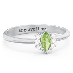 Marquise Birthstone Ring with Accents