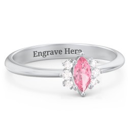 Marquise Birthstone Ring with Accents
