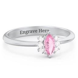 Marquise Birthstone Ring with Accents