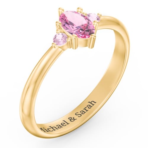 Oval Birthstone Ring with Accents