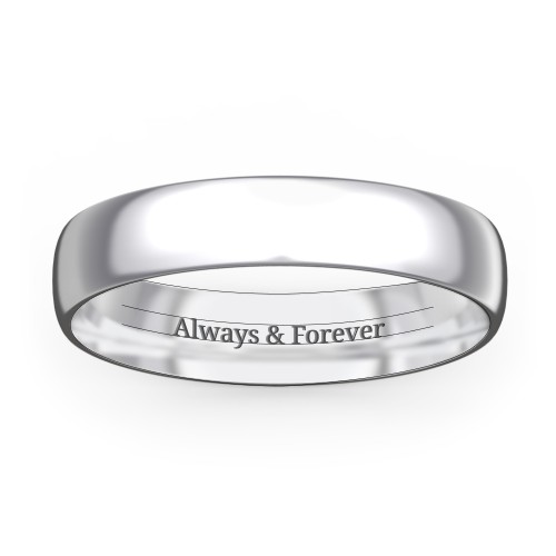 Half Round Comfort Fit Wedding Band - 4mm Width – Sterling Silver