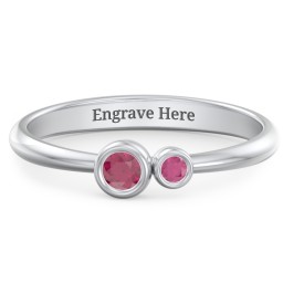 Generations 2-Stone Bezel Set Mother's Ring