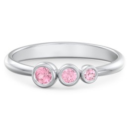 Generations 3-Stone Bezel Set Mother's Ring