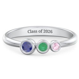 Generations 3-Stone Bezel Set Mother's Ring