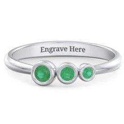 Generations 3-Stone Bezel Set Mother's Ring