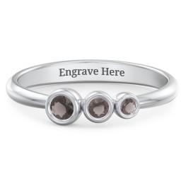 Generations 3-Stone Bezel Set Mother's Ring