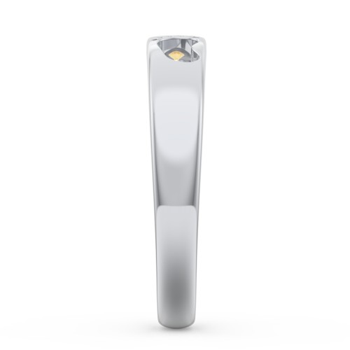 Baby Footprint Cutout Band with Birthstone – Sterling Silver with Citrine