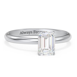 1 ct. (7x5mm) Emerald-Cut Solitaire Moissanite Engagement Ring