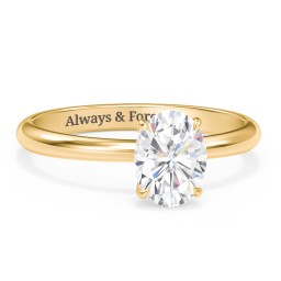1.5 ct. (8x6mm) Oval Solitaire Moissanite Engagement Ring in 10K Solid Yellow Gold