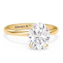 3 ct. (10x8mm) Oval Solitaire Moissanite Engagement Ring in 10K Solid Yellow Gold