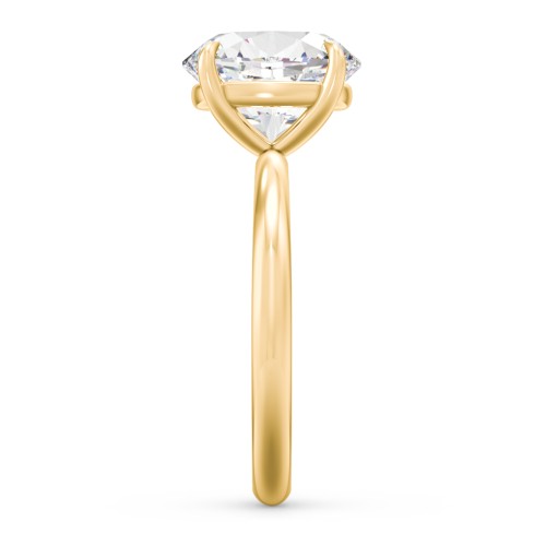 3 ct. (10x8mm) Oval Solitaire Moissanite Engagement Ring – 10K Yellow Gold with Moissanite