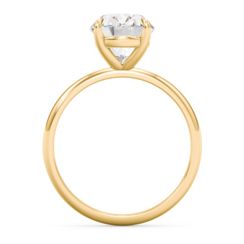 3 ct. (10x8mm) Oval Solitaire Moissanite Engagement Ring – 10K Yellow Gold with Moissanite