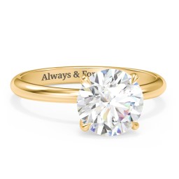 2.5 ct. (8.5mm) Classic Solitaire Moissanite Engagement Ring in 10K Solid Yellow Gold