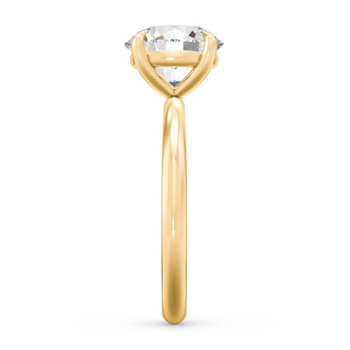 2.5 ct. (8.5mm) Classic Solitaire Moissanite Engagement Ring – 10K Yellow Gold with Moissanite