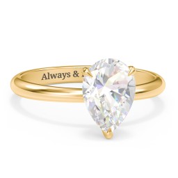 2 ct. (10x7mm) Pear Solitaire Moissanite Engagement Ring in 10K Solid Yellow Gold