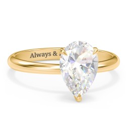 2.5 ct. (10.5x7mm) Pear Solitaire Moissanite Engagement Ring in 10K Solid Yellow Gold