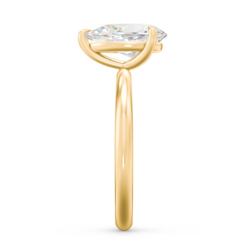 2.5 ct. (10.5x7mm) Pear Solitaire Moissanite Engagement Ring – 10K Yellow Gold with Moissanite