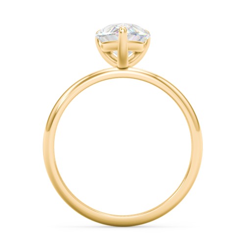 2.5 ct. (10.5x7mm) Pear Solitaire Moissanite Engagement Ring – 10K Yellow Gold with Moissanite